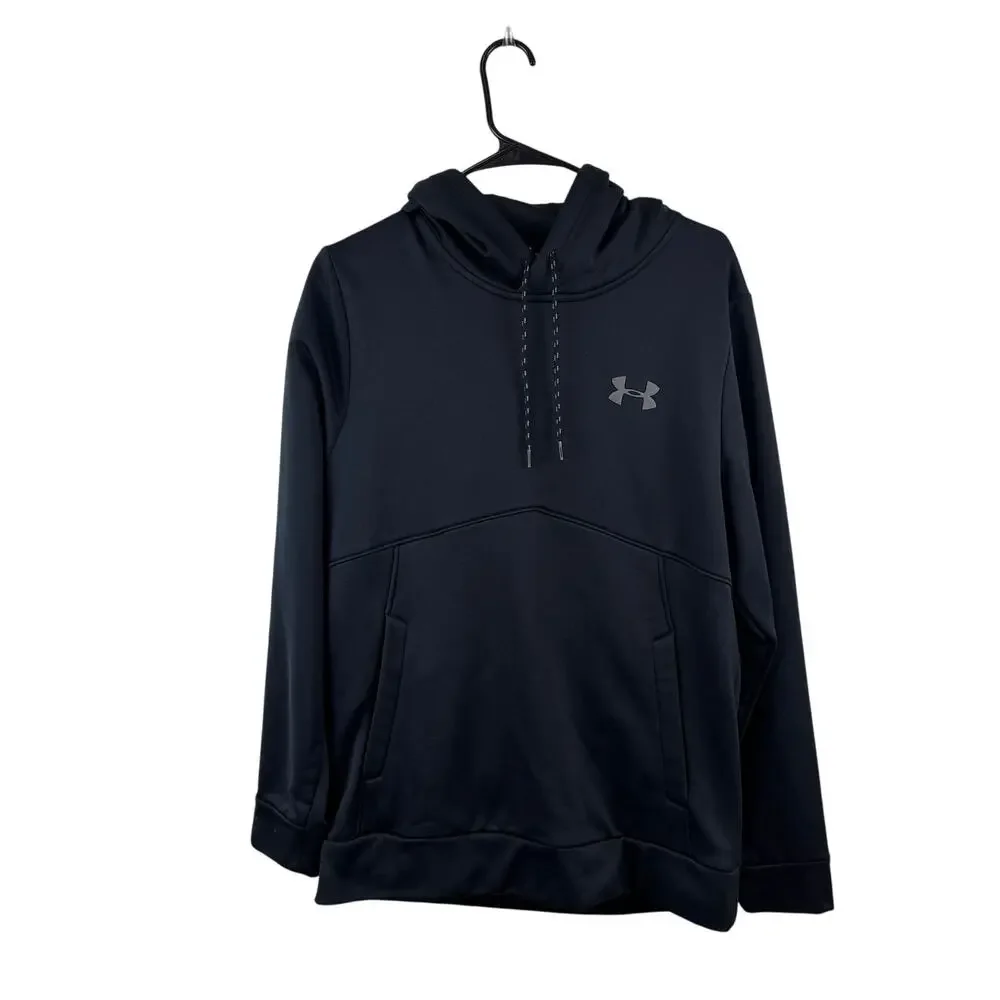 Under Armour Hoodie Black Loose Coupe Men's‎ S Fleece Lined